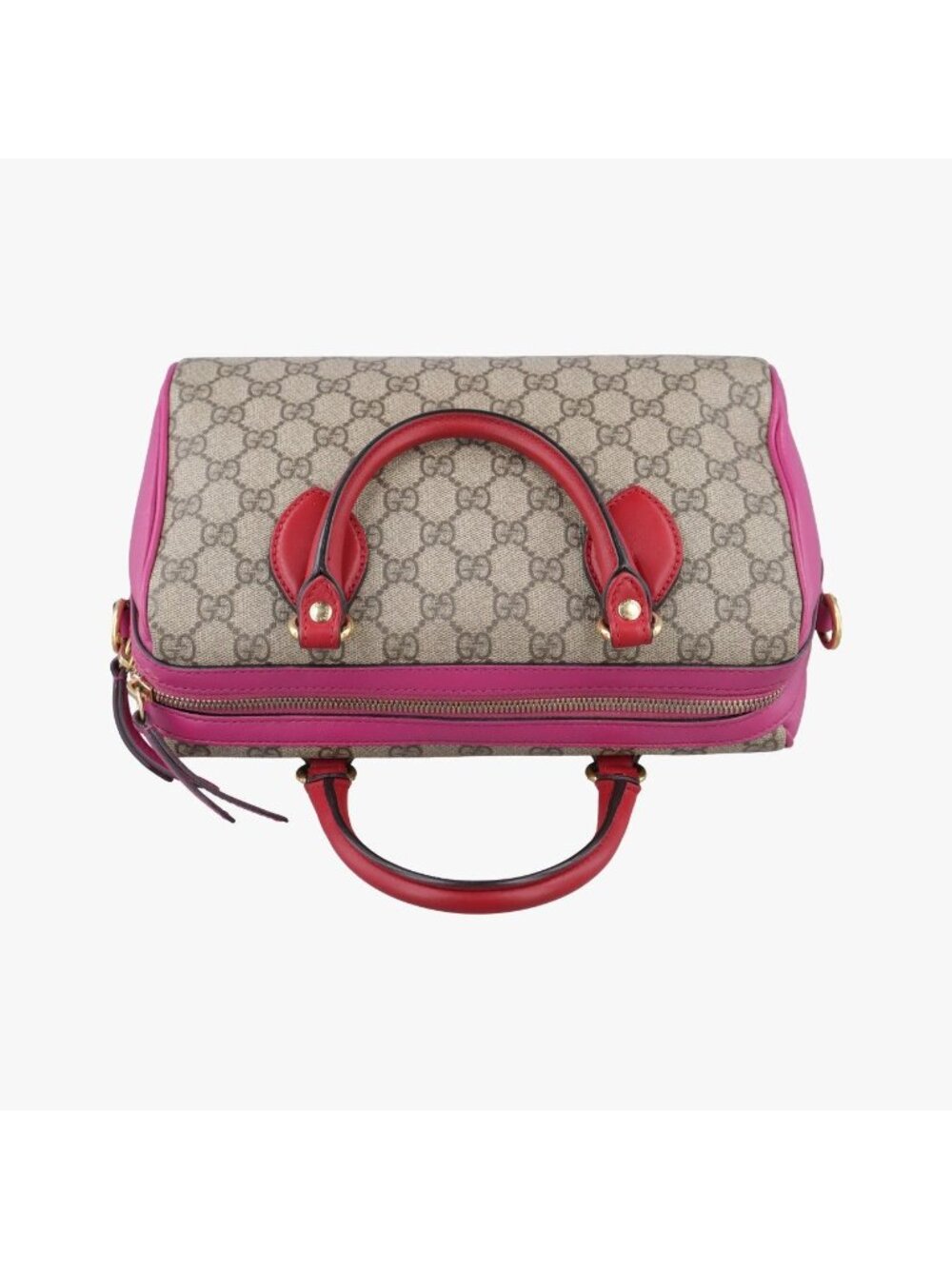 Gucci GG Supreme Beige Red Pink Canvas Travel - Picture 8 of 15